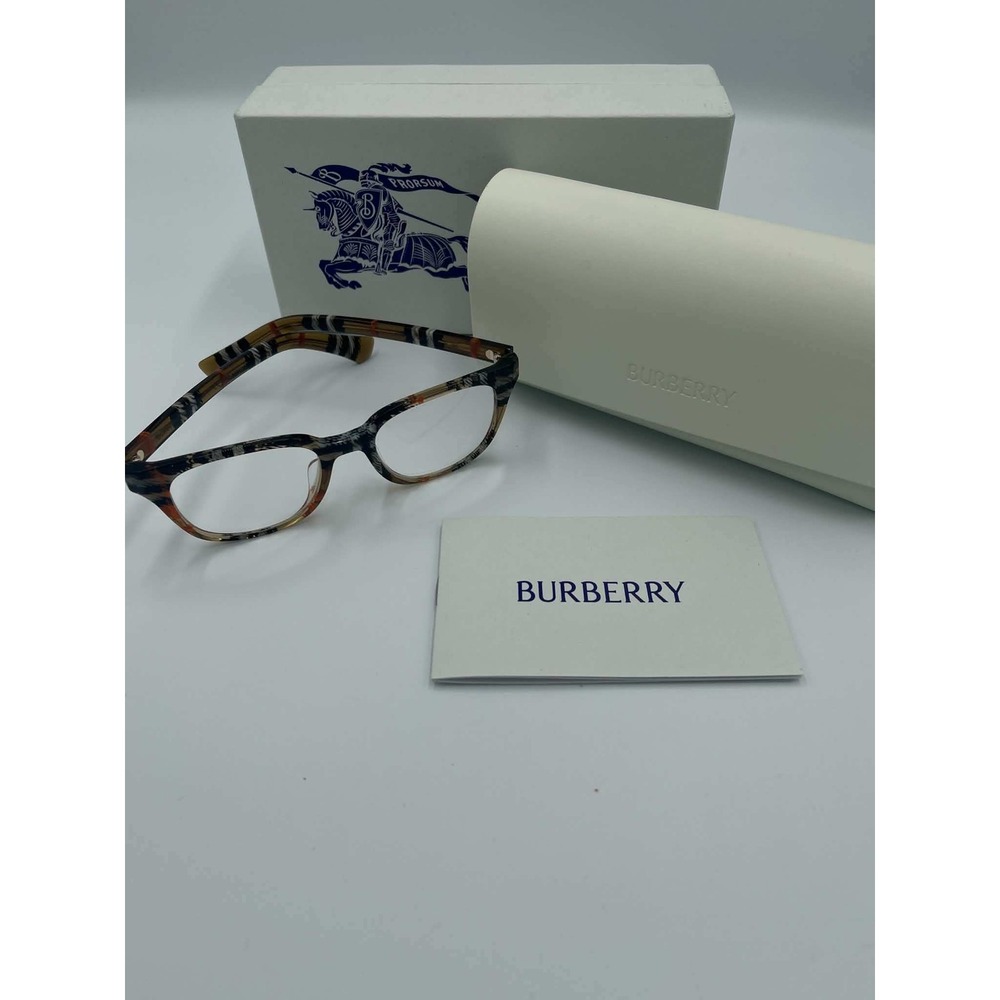 Burberry BE2462D Eyeglasses Check Sand Rectangular Frames 50mm 3A53 Italy